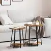 Image de Ensemble De Tables D'appoint 2 Pcs Chêne Fumé Et Noir Vidaxl