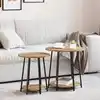Image de Ensemble De Tables D'appoint 2 Pcs Chêne Artisanal Et Noir Vidaxl