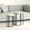 Image de Ensemble De Tables D'appoint Avec Étagère 2 Pcs Marron Vidaxl