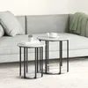 Image de Table dappoint - table de complement - gueridon Vidaxl Ensemble de tables dappoint avec étagère 2 pcs Gris