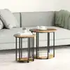 Image de Ensemble De Tables D'appoint Avec Étagère 2 Pcs Marron Vidaxl