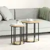 Image de Ensemble De Tables D'appoint Avec Étagère 2 Pcs Marron Vidaxl
