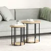 Image de Table dappoint - Ronde - Chêne - Métal - 50 kg de capacité