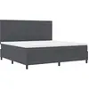 Image de Lit À Ressort Led Gris Foncé Et Blanc 200 X 200 Cm Vidaxl