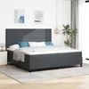 Image de vidaXL Lit à ressort LED Gris foncé et blanc 200 x 200 cm 3337660