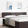 Image de Tête De Lit Led Avec Bandes Led Marron Foncé 200 Cm Tissu Vidaxl