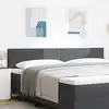 Image de Tête De Lit Led Gris Foncé 200 Cm Tissu En Velours Côtelé Vidaxl