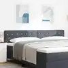 Image de Tête De Lit Led Avec Bandes Led Gris Foncé 200 Cm Velours Vidaxl