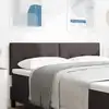 Image de Tête De Lit Led Avec Bandes Led Marron Foncé 160 Cm Tissu Vidaxl