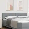 Image de Tête De Lit Led Avec Bandes Led Gris Clair 180 Cm Tissu Vidaxl