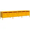 Image de Meuble Tv Jaune Moutarde 202x39x43,5 Cm Acier Laminé À Froid Vidaxl