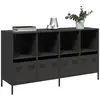 Image de Buffet Noir 135x39x73,5 Cm Acier Laminé À Froid Vidaxl