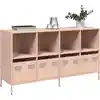 Image de Buffet Rose 135x39x73,5 Cm Acier Laminé À Froid Vidaxl