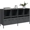 Image de Buffet Anthracite 135x39x73,5 Cm Acier Laminé À Froid Vidaxl