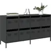 Image de Buffet Noir 135x39x73,5 Cm Acier Laminé À Froid Vidaxl