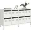 Image de Buffet Blanc 135x39x73,5 Cm Acier Laminé À Froid Vidaxl