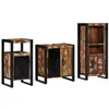 Image de Ensemble de meubles de salle de bain - vidaXL - Bois massif recyclé - Multicolore et Noir - 55x35x60 cm - 3 pièces