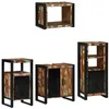 Image de Ensemble de meubles de salle de bain - vidaXL - Bois massif recyclé - Multicolore et Noir - 4 pièces