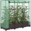 Image de Jardinière Surélevée Avec Housse Aspect Rotin 120x40x123 Cm Vidaxl