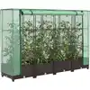 Image de Jardinière Surélevée Avec Housse Aspect Rotin 160x40x123 Cm Vidaxl