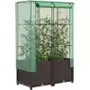 Image de Jardinière Surélevée Avec Housse Aspect Rotin 80x40x138 Cm Vidaxl