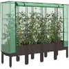 Image de Jardinière Surélevée Avec Housse Aspect Rotin 160x40x140 Cm Vidaxl