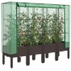 Image de vidaXL Jardinière surélevée avec housse aspect rotin 160x40x140 cm jardinière surélevée de jardin bac à fleurs surélevé 4015807