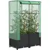 Image de Jardinière Surélevée Avec Housse Aspect Rotin 80x40x138 Cm Vidaxl