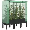 Image de Jardinière Surélevée Avec Housse Aspect Rotin 120x40x140 Cm Vidaxl