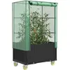 Image de Jardinière Surélevée Avec Housse Et Roues Aspect Rotin Vidaxl