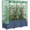 Image de Jardinière Surélevée Avec Housse Aspect Rotin 120x40x138 Cm Vidaxl