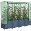 Image de vidaXL Jardinière surélevée avec housse aspect rotin 160x40x138 cm jardinière surélevée de jardin bac à fleurs surélevé 4015830