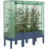 Image de Jardinière Surélevée Avec Housse Aspect Rotin 120x40x140 Cm Vidaxl