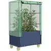 Image de Jardinière Surélevée Avec Housse Et Roues Aspect Rotin Vidaxl