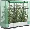 Image de Jardinière Surélevée Avec Housse Aspect Rotin 120x40x123 Cm Vidaxl