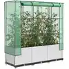 Image de Jardinière Surélevée Avec Housse Aspect Rotin 120x40x138 Cm Vidaxl