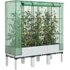 Image de Jardinière Surélevée Avec Housse Aspect Rotin 120x40x140 Cm Vidaxl