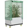 Image de Jardinière Surélevée Avec Housse Et Roues Aspect Rotin Vidaxl