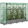 Image de Jardinière Surélevée Avec Housse Aspect Rotin 160x40x123 Cm Vidaxl