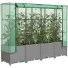 Image de Jardinière Surélevée Avec Housse Aspect Rotin 160x40x138 Cm Vidaxl