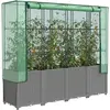 Image de Jardinière Surélevée Avec Housse Aspect Rotin 160x40x153 Cm Vidaxl