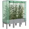Image de Jardinière Surélevée Avec Housse Aspect Rotin 120x40x140 Cm Vidaxl