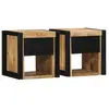 Image de Tables De Chevet 2 Pcs 40x35x40 Cm Bois De Manguier Massif Brut Vidaxl