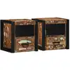 Image de Tables De Chevet 2 Pcs Multicolore 40x35x40cm Bois Récupération Vidaxl