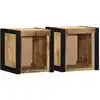Image de Tables De Chevet 2 Pcs 40x35x40 Cm Bois De Manguier Massif Brut Vidaxl