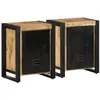 Image de Tables De Chevet 2 Pcs Bois De Manguier Massif Brut Vidaxl