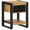 Image de Table De Chevet 35x34x45 Cm Bois De Manguier Massif Brut Vidaxl