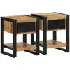 Image de Tables De Chevet 2 Pcs Bois De Manguier Massif Brut Vidaxl