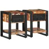 Image de Tables De Chevet 2 Pcs Multicolore Bois Massif De Manguier Brut Vidaxl