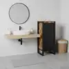 Image de Armoire De Salle De Bain Avec Porte Marron Bois Recyclé Solide Vidaxl